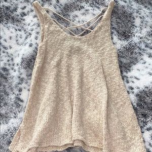 Tan swim suit cover up